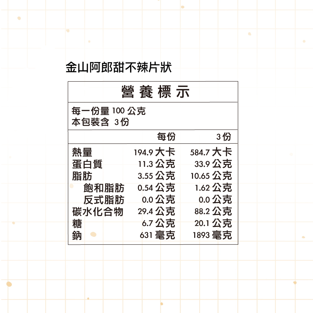 【金山阿郎甜不辣】甜不辣(片狀) 每包/300g x 5包片